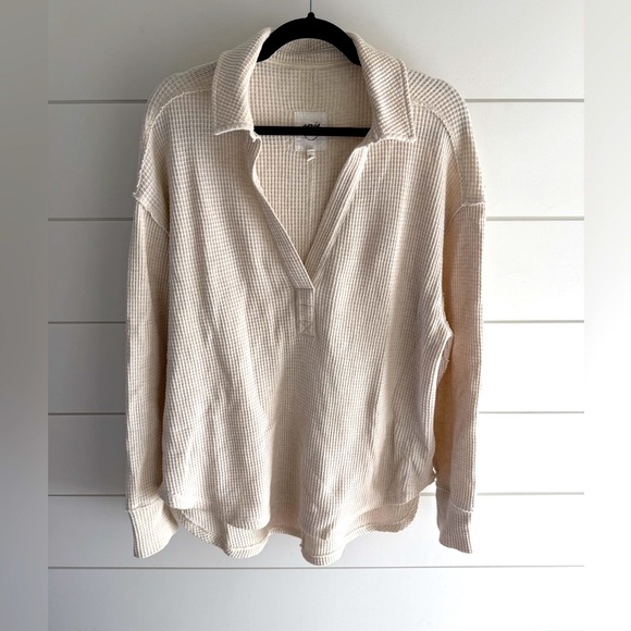 aerie Tops - Aerie Waffle Knit Pullover, Size Medium